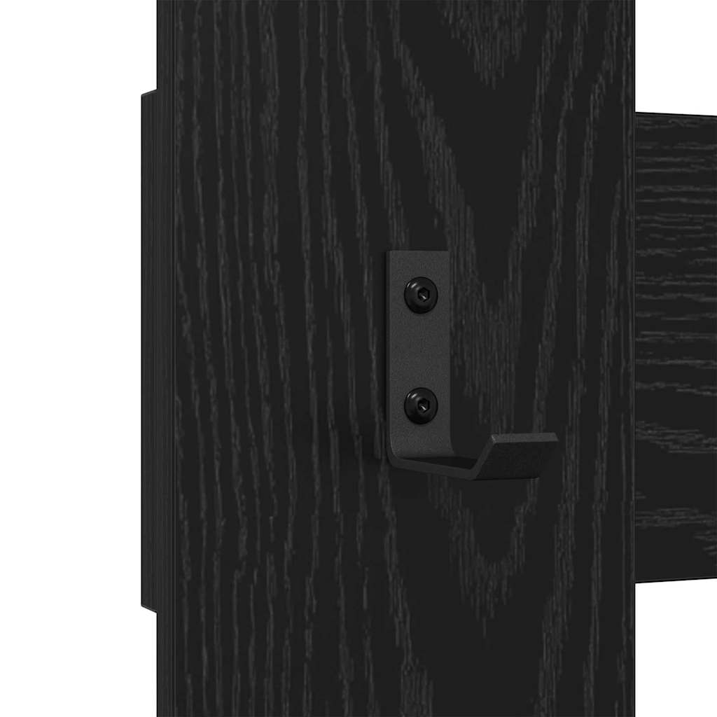 Prikabinamas paltas su saugykla juoda ąžuolo 65 x 3 x 100 cm