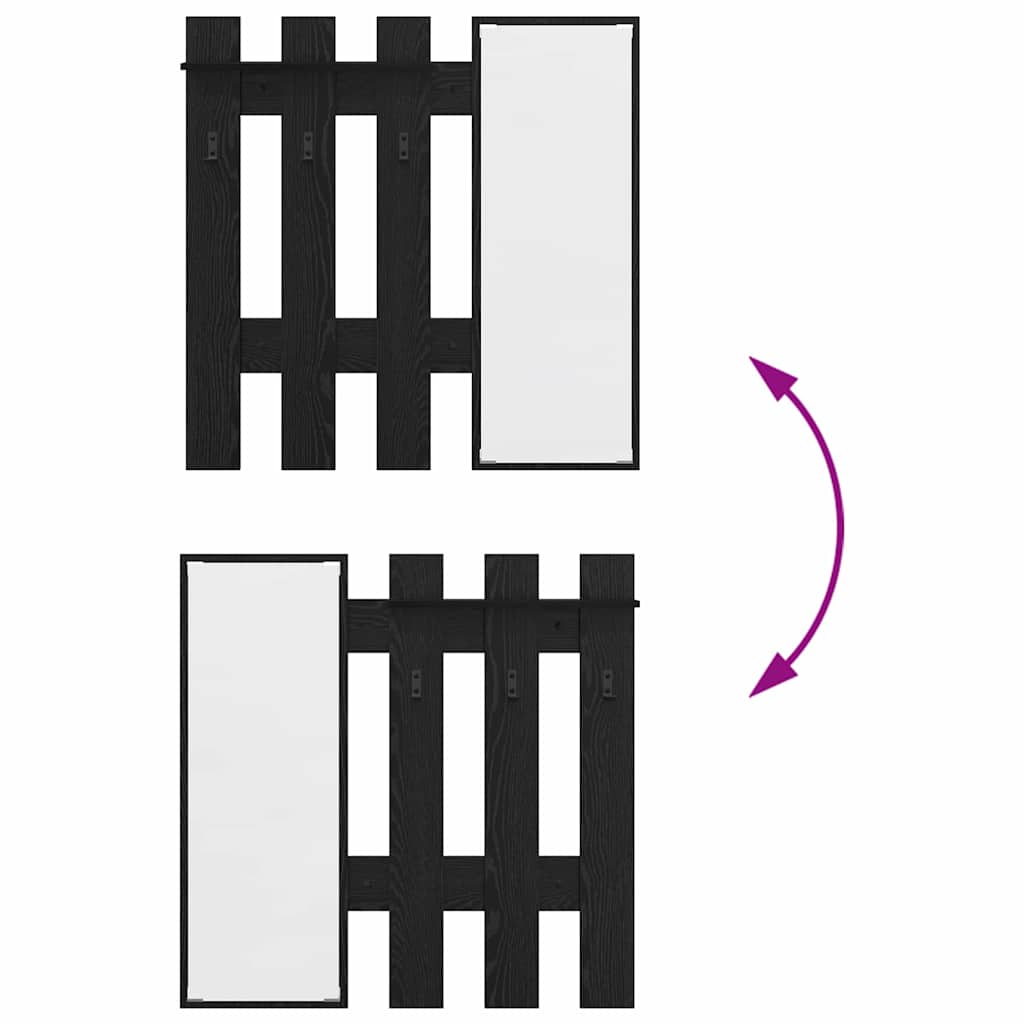 Prikabinamas paltas Juodas ąžuolas 100 x 10 x 100 cm