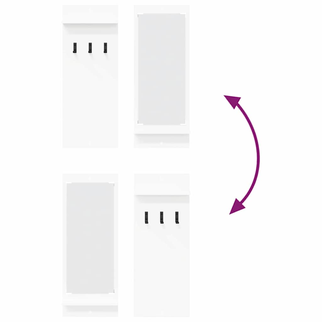 Prikabinamas paltas Balta 70 x 10 x 90 cm Apdirbta mediena