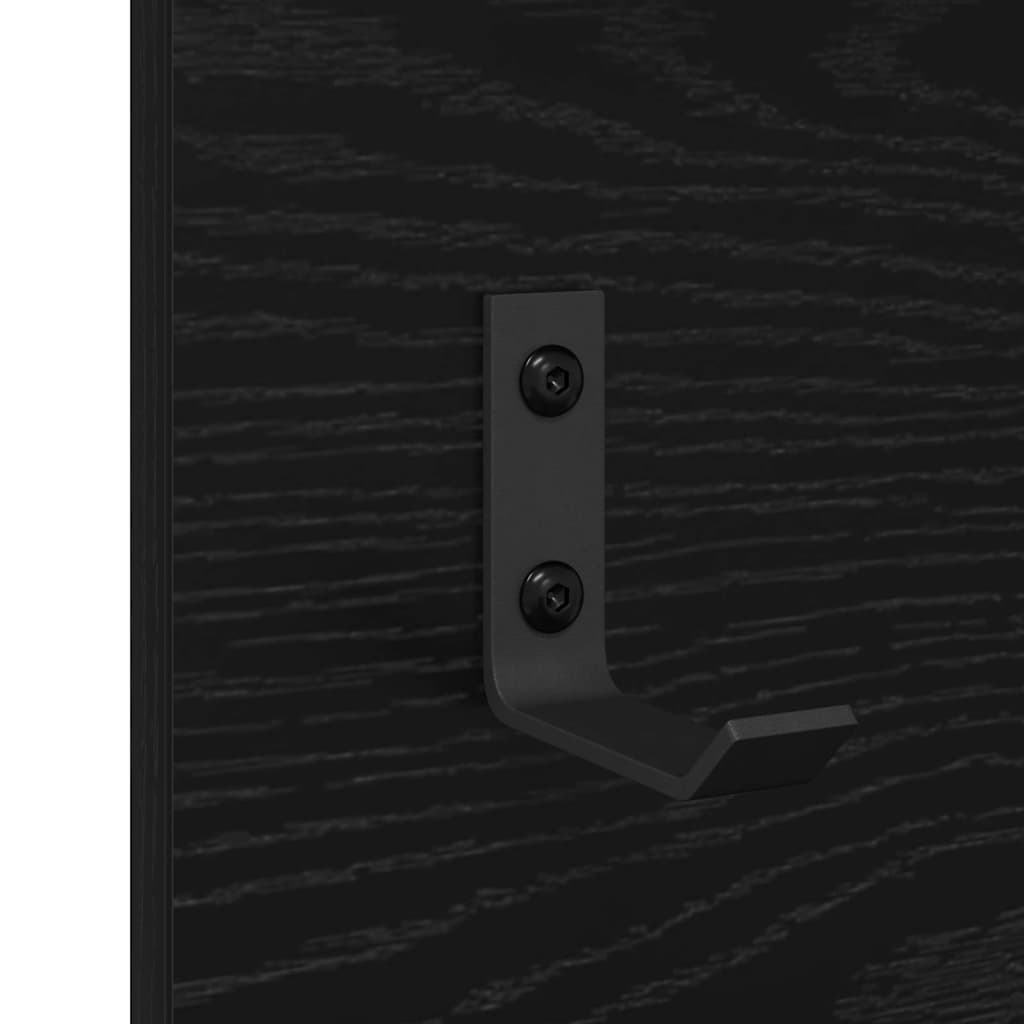 Prikabinamas paltas su lentyna juoda ąžuolo 70 x 10 x 90 cm