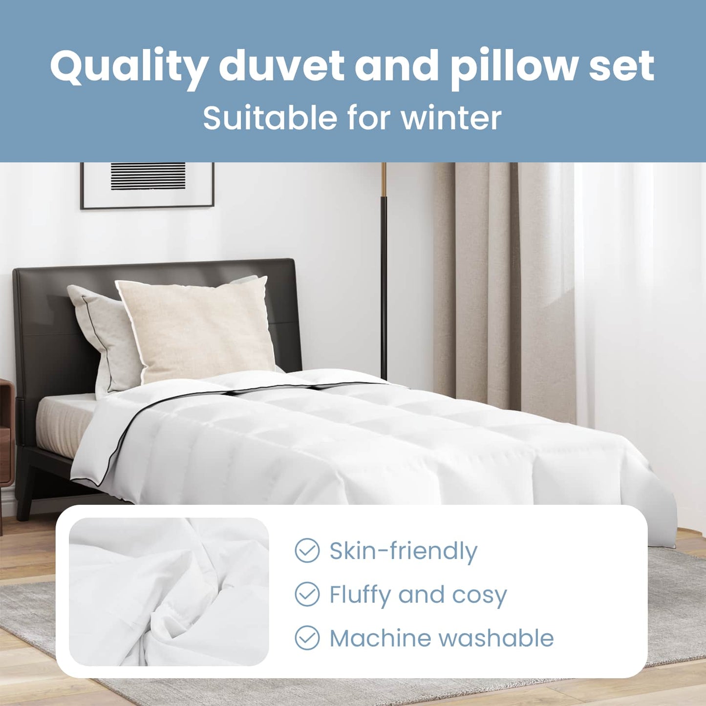 Žiemos antklodė su pagalve 2 pcs Balta Plunksna