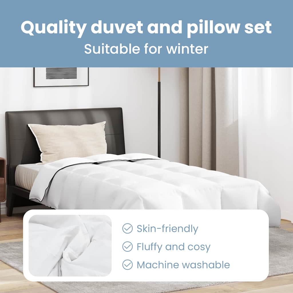 Žiemos antklodė su pagalve 2 pcs Balta Plunksna