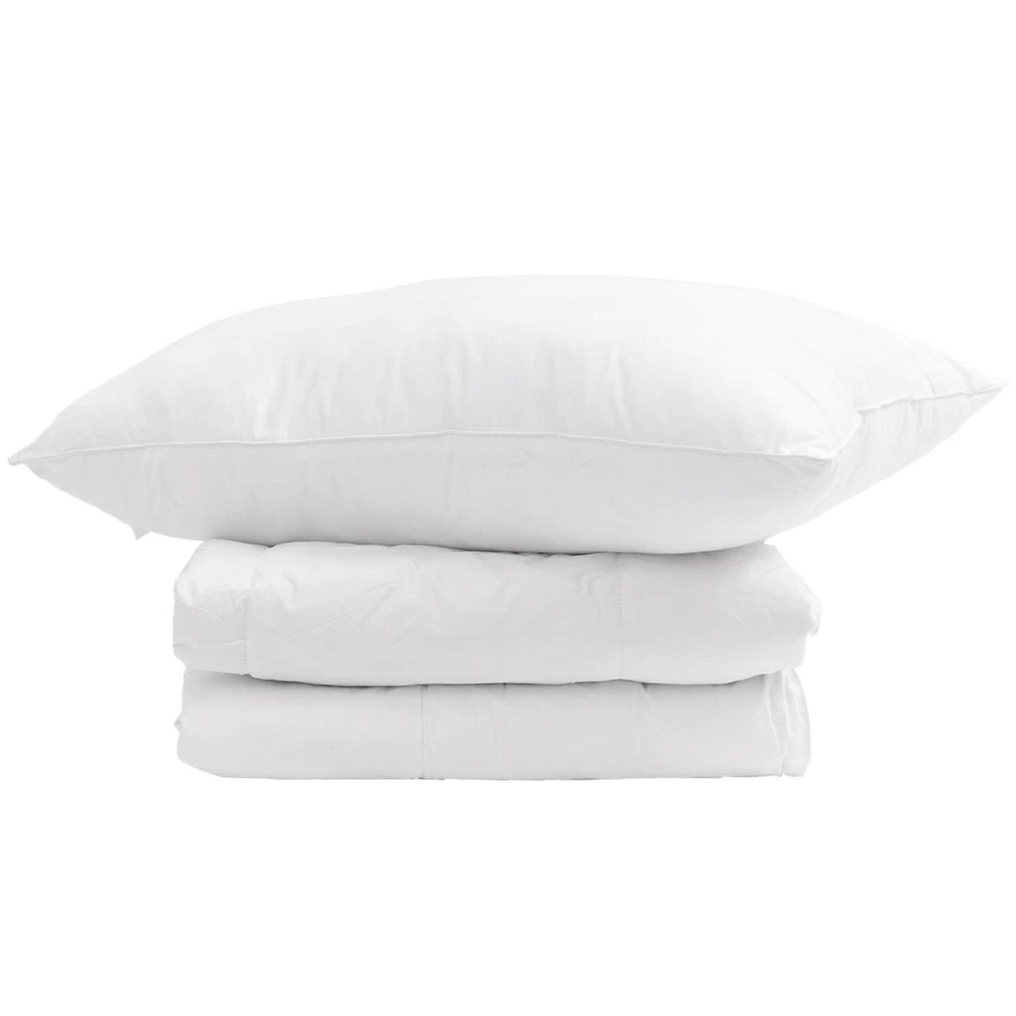 Antklodė su pagalve 2 pcs Balta 135 x 220 cm Pūkai