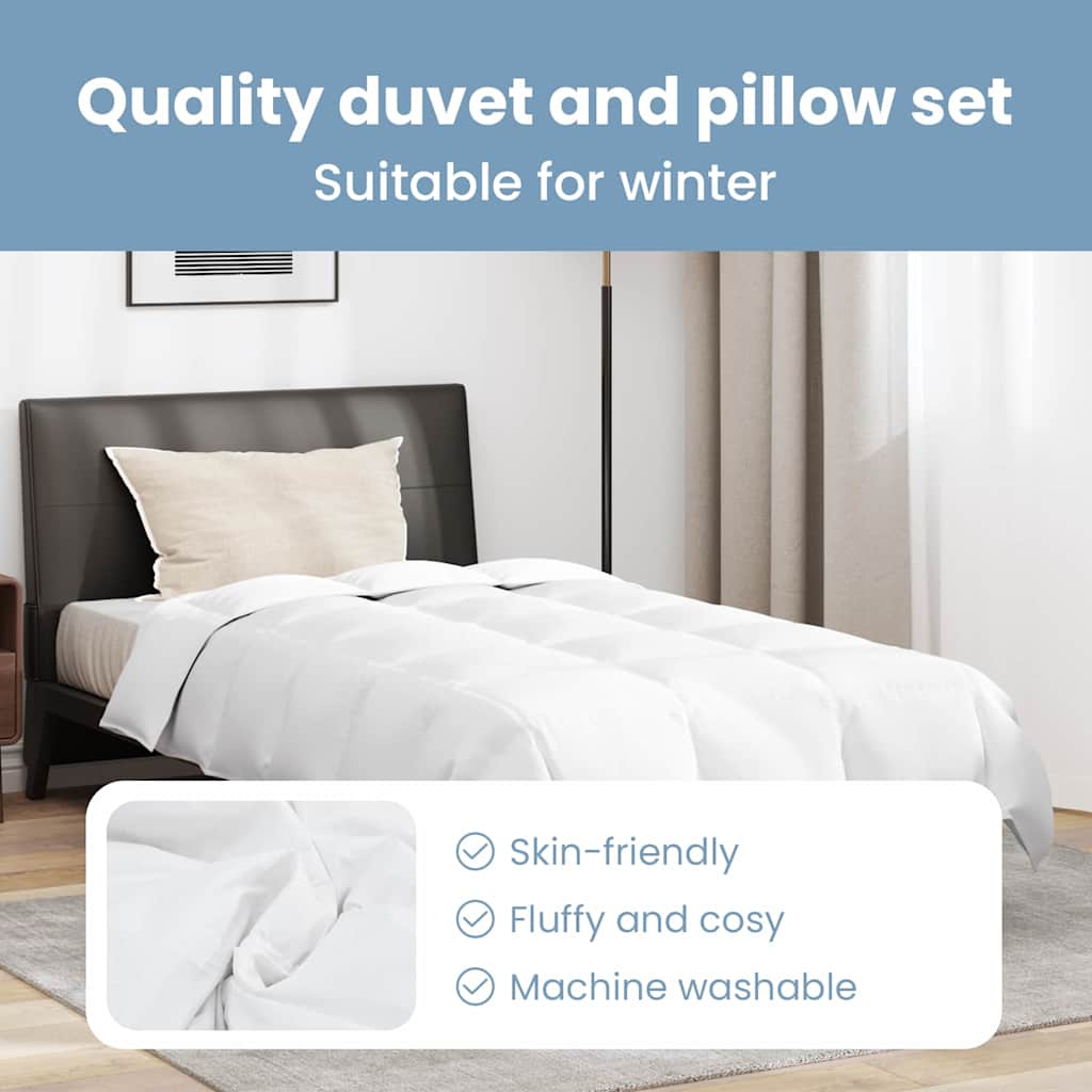 Žiemos antklodė su pagalve 2 pcs Balta Plunksna