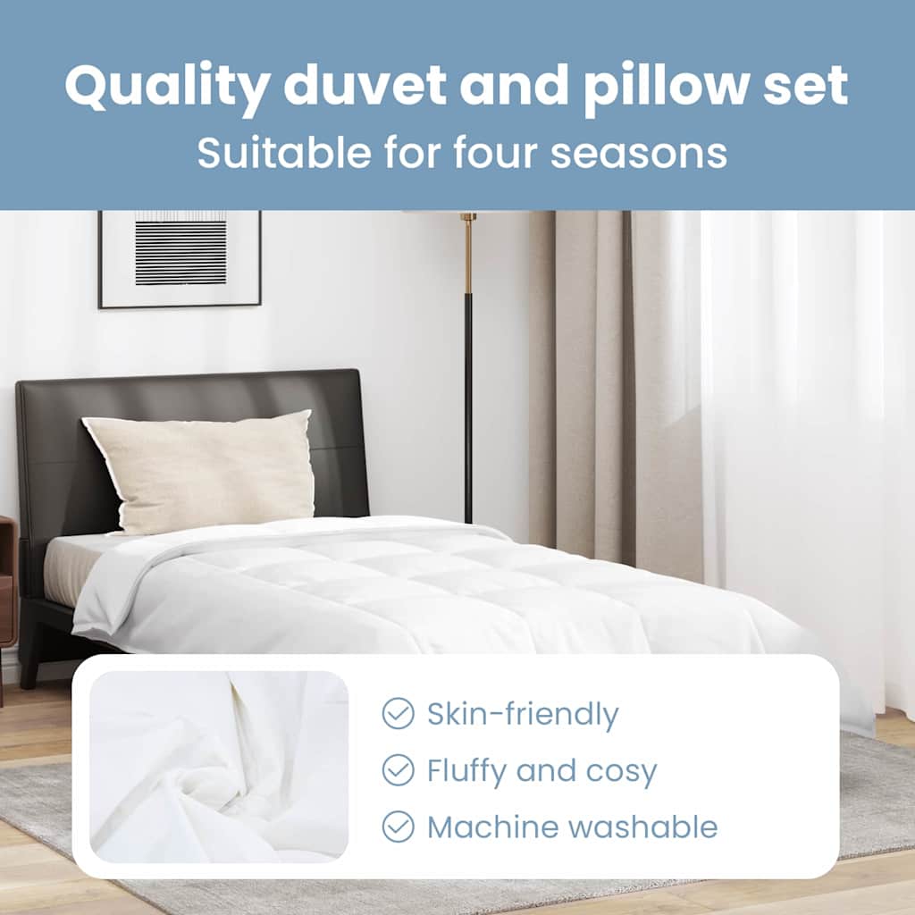 2-in-1 Antklodė su pagalve 2 pcs Balta Plunksna
