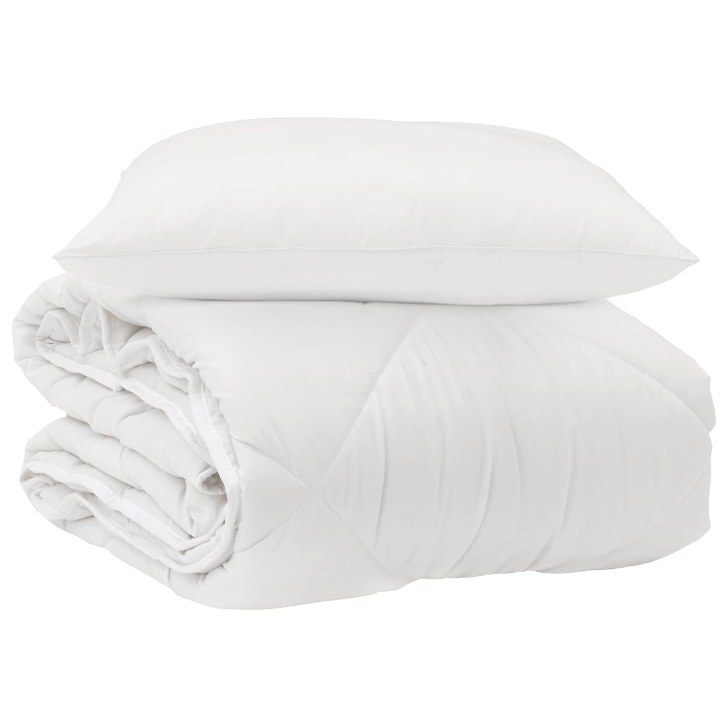 Visų sezonų antklodė su pagalve 2 pcs Balta Mikropluoštas