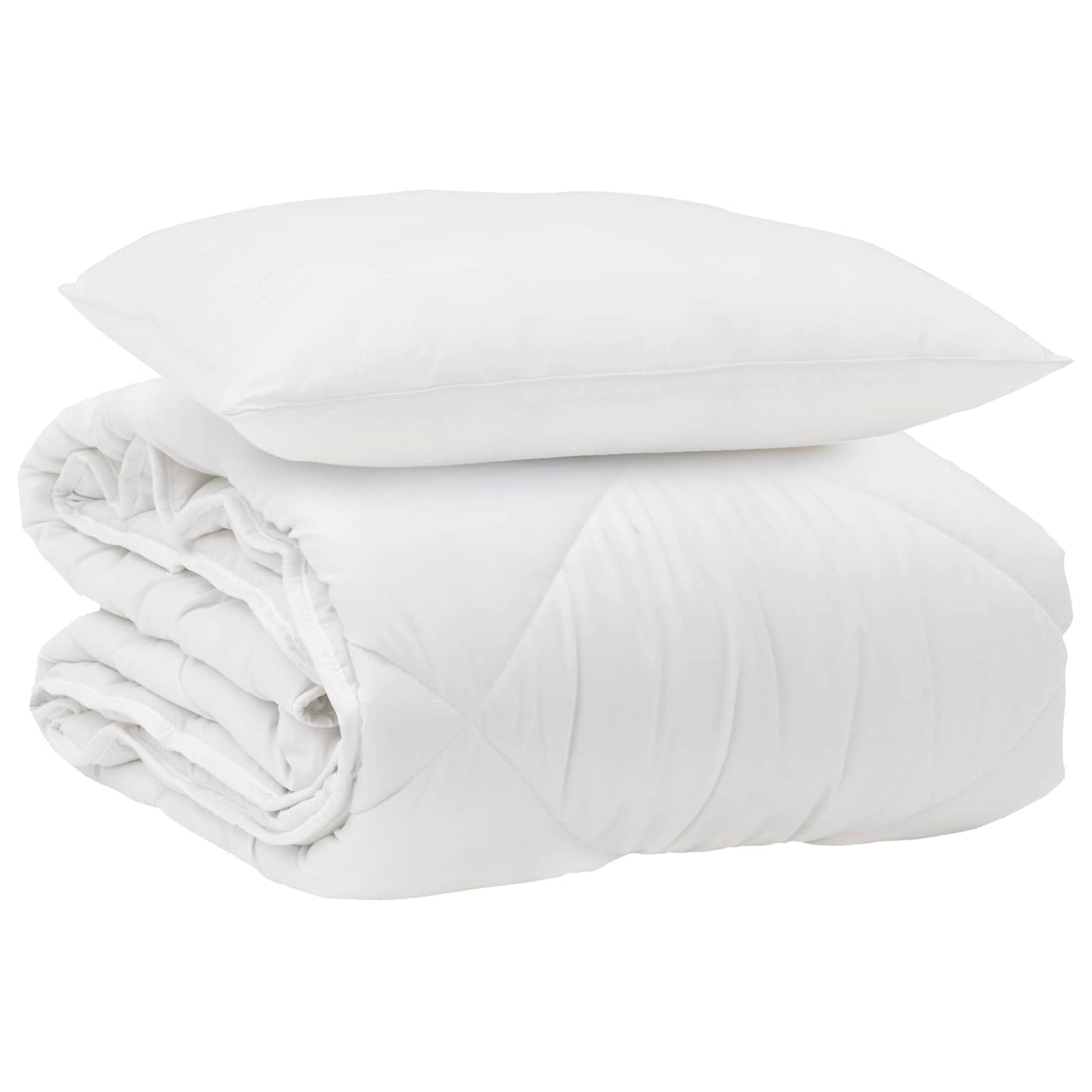 Visų sezonų antklodė su pagalve 2 pcs Balta Mikropluoštas
