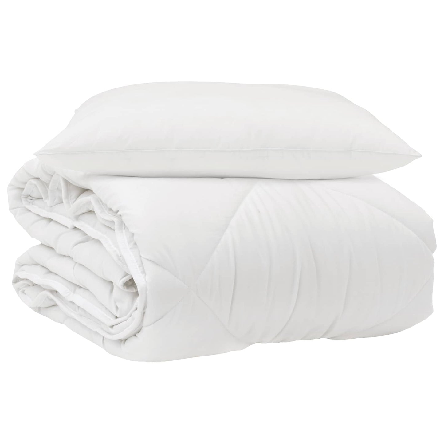 Visų sezonų antklodė su pagalve 2 pcs Balta Mikropluoštas
