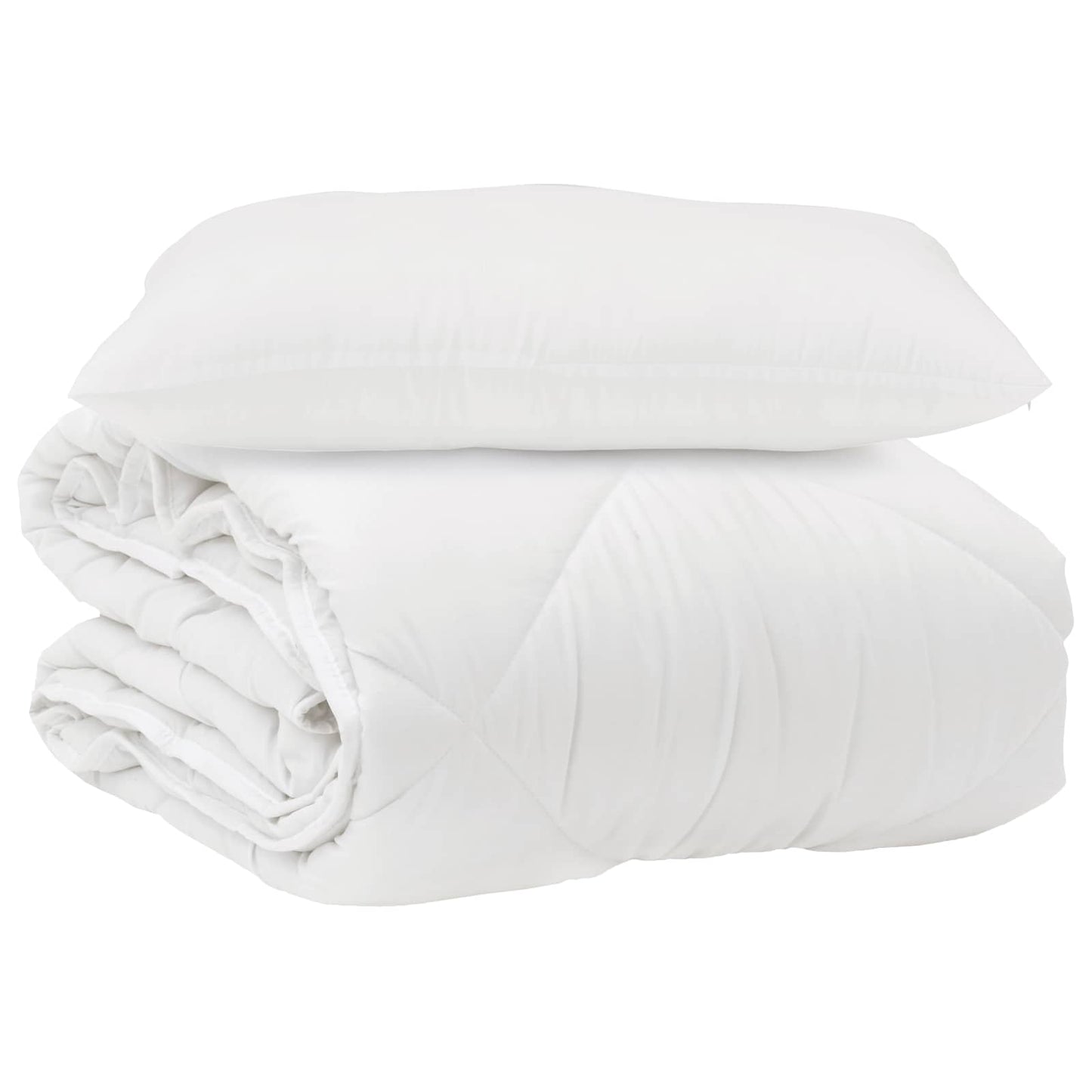 Antklodė su pagalve 2 pcs Balta Mikropluoštas
