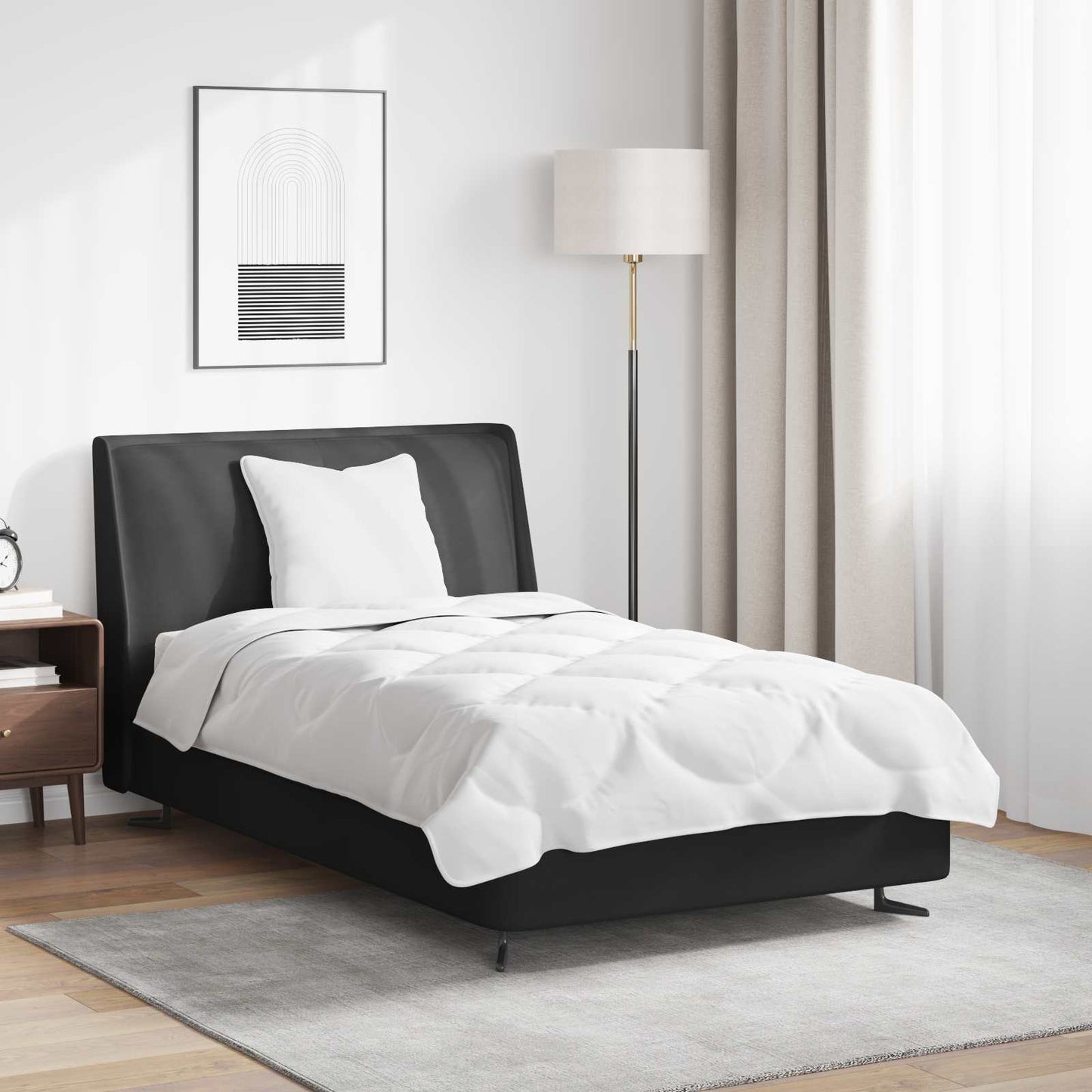 Antklodė su pagalve 2 pcs Balta 135 x 220 cm Mikropluoštas