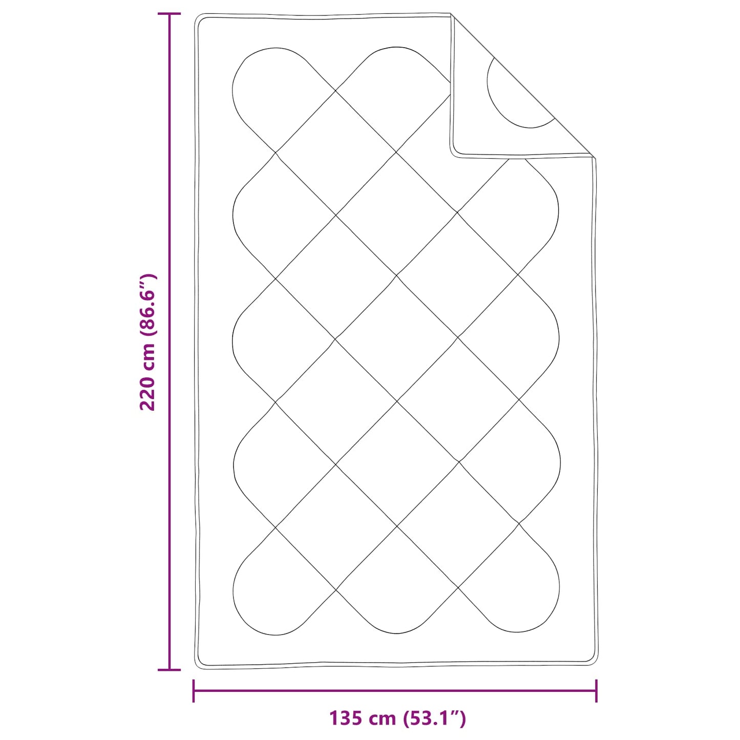 Antklodė su pagalve 2 pcs Balta 135 x 220 cm Mikropluoštas