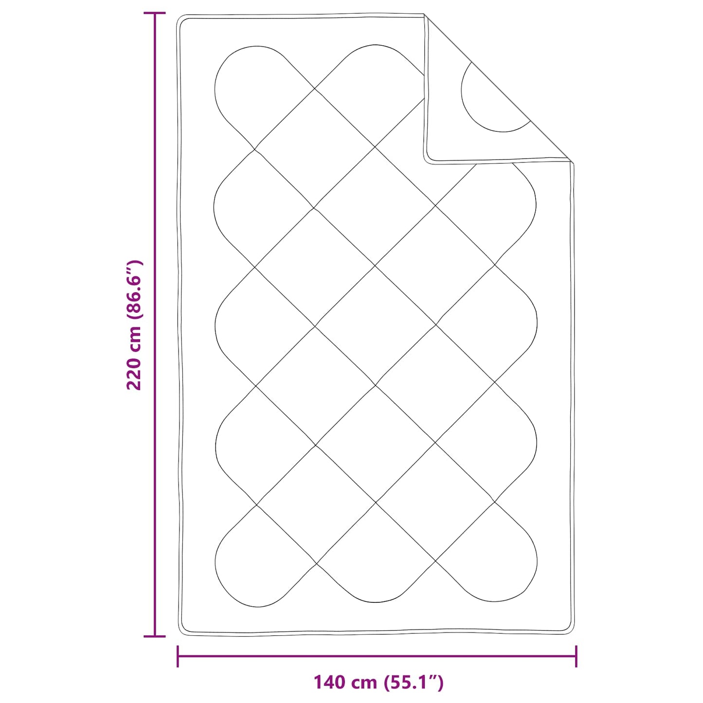 Antklodė su pagalve 2 pcs Balta 140 x 220 cm Mikropluoštas
