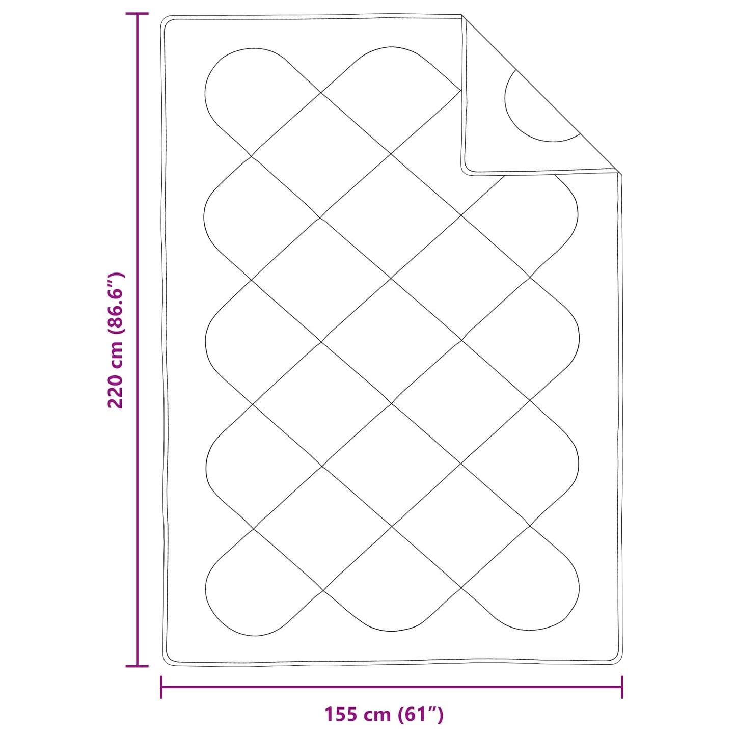 Antklodė su pagalve 2 pcs Balta 155 x 220 cm Mikropluoštas