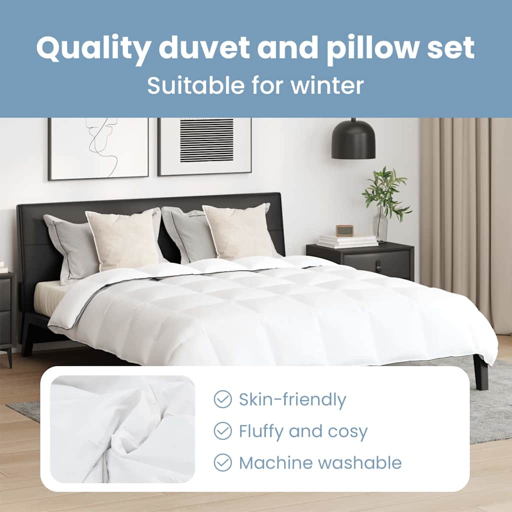 Žiemos antklodė su pagalve 3 pcs Balta Plunksna