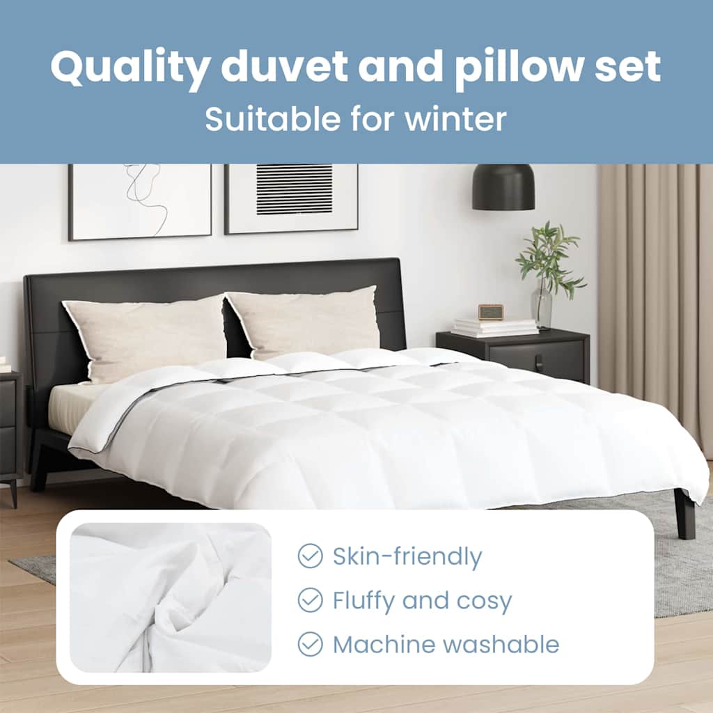 Žiemos antklodė su pagalve 3 pcs Balta Plunksna