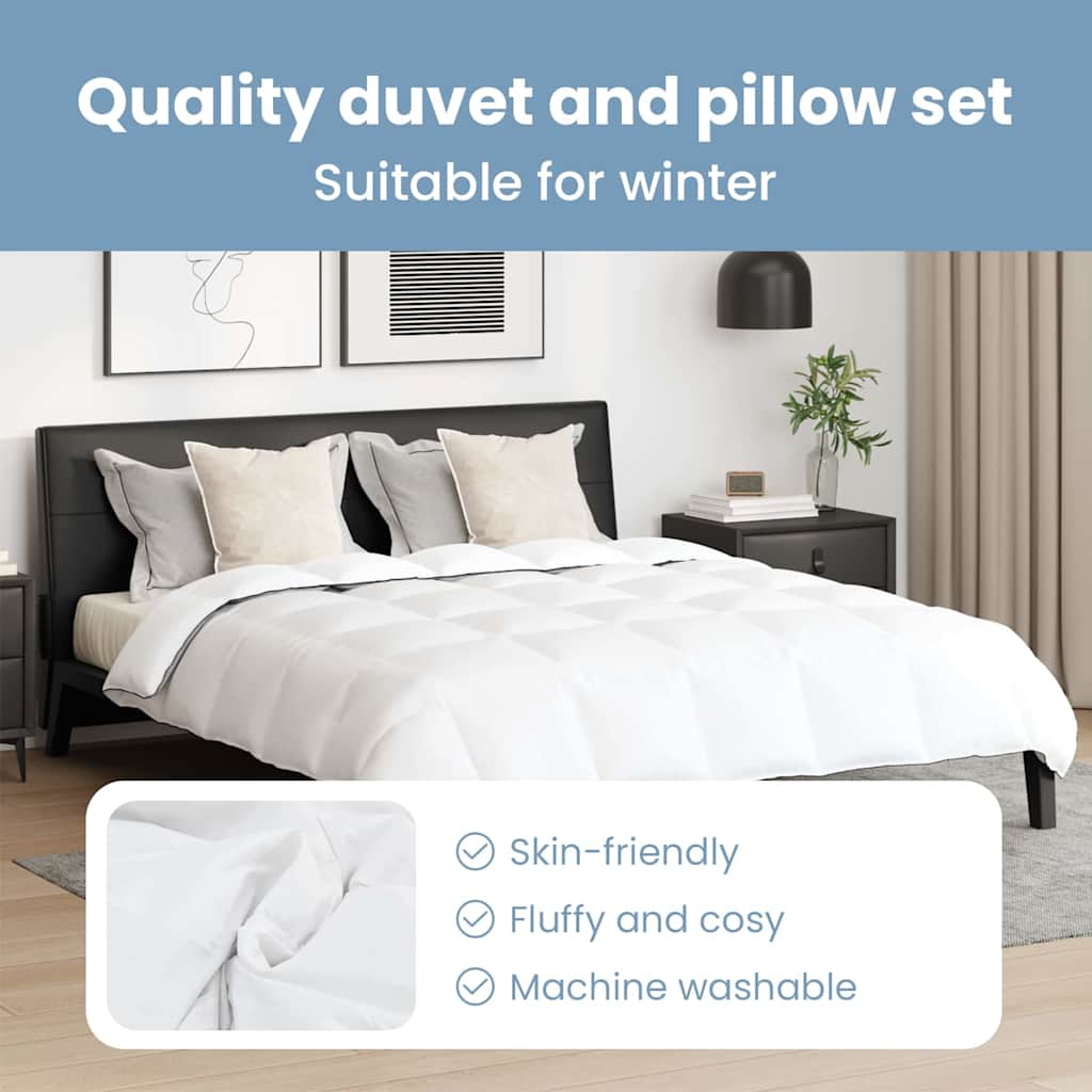 Žiemos antklodė su pagalve 3 pcs Balta Plunksna