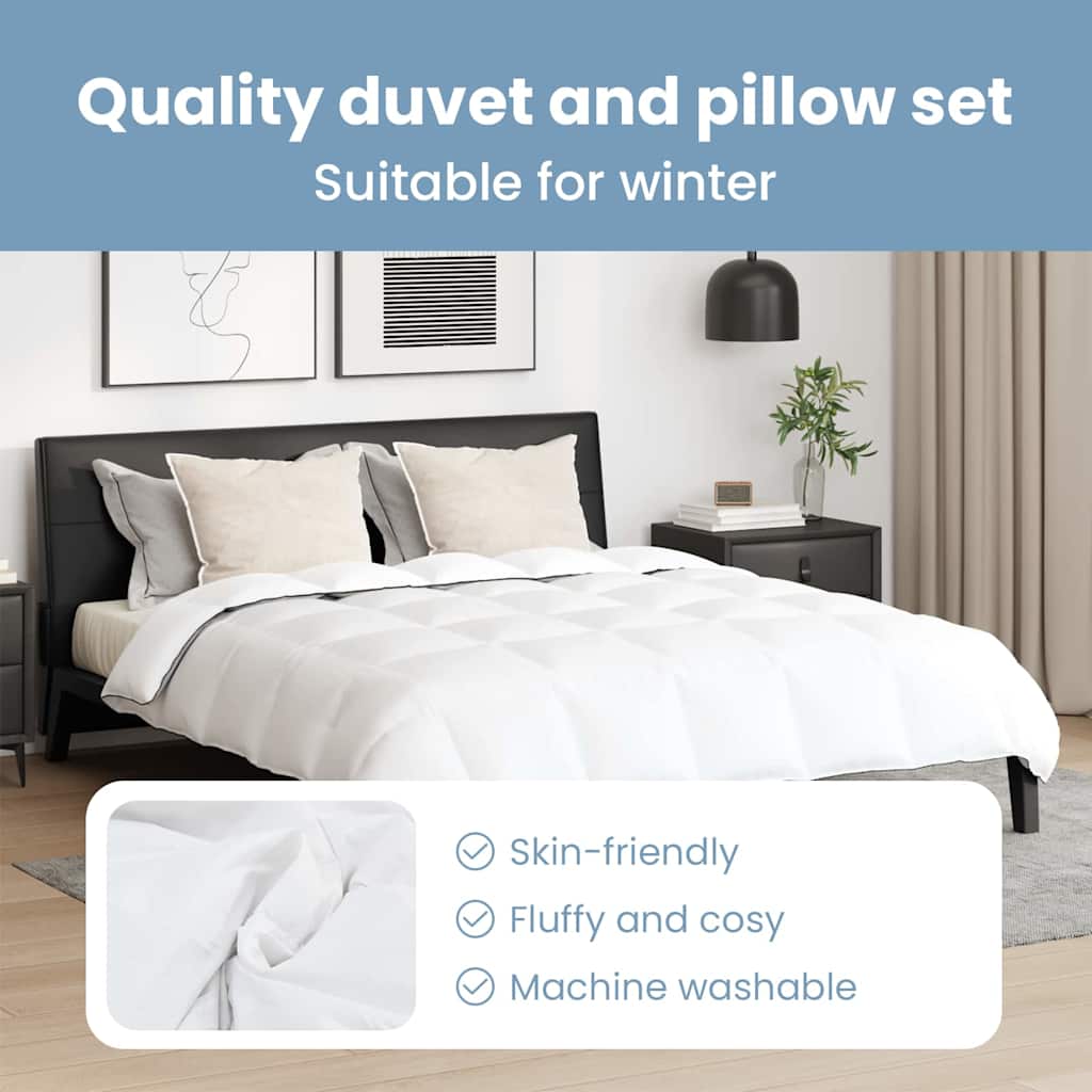 Žiemos antklodė su pagalve 3 pcs Balta Plunksna