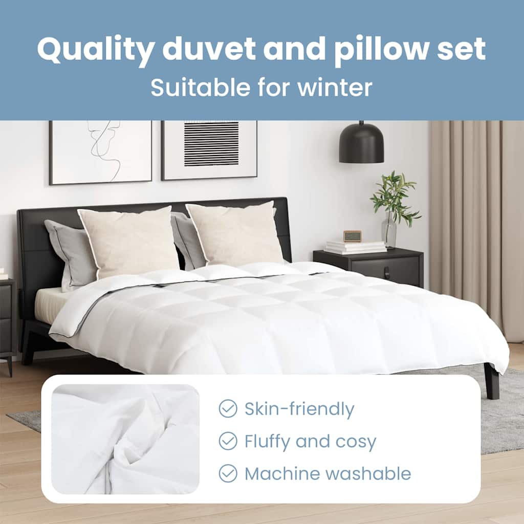 Žiemos antklodė su pagalve 3 pcs Balta Plunksna