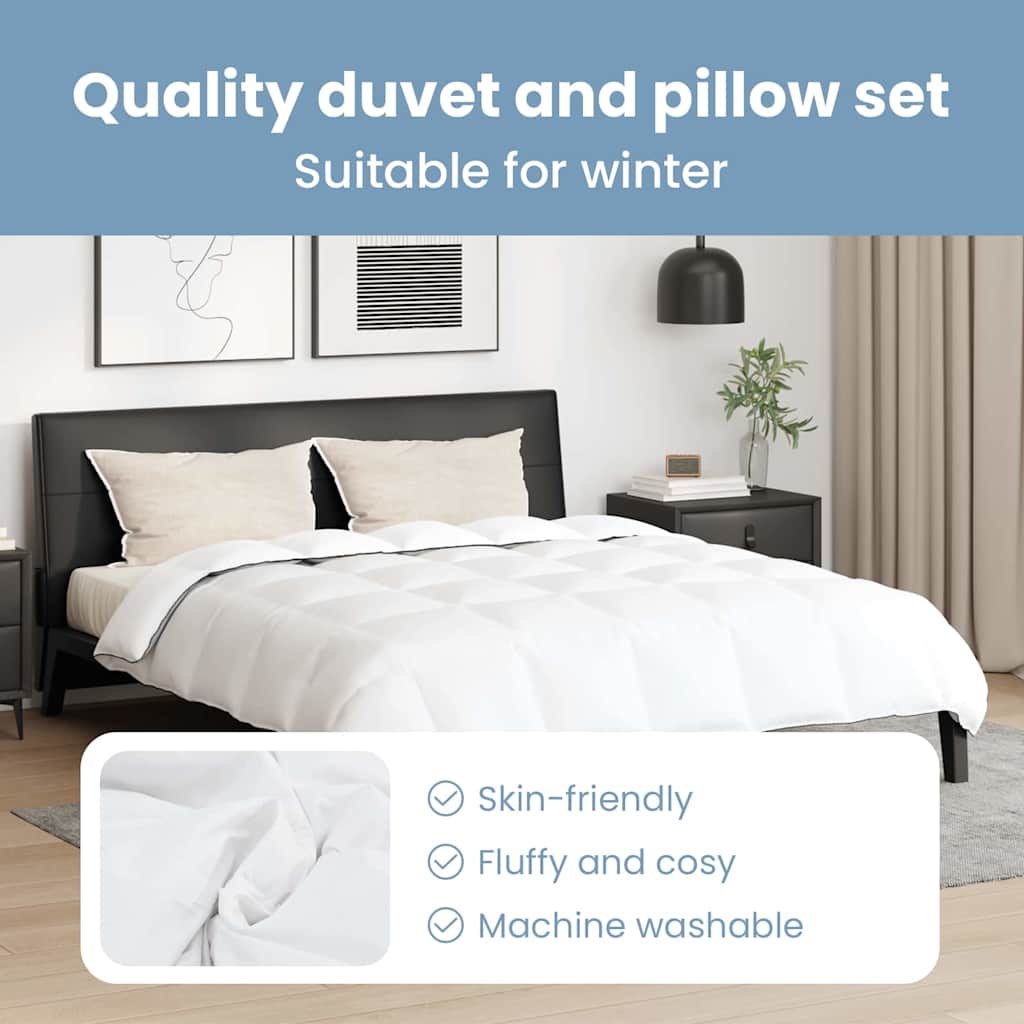 Žiemos antklodė su pagalve 3 pcs Balta Plunksna