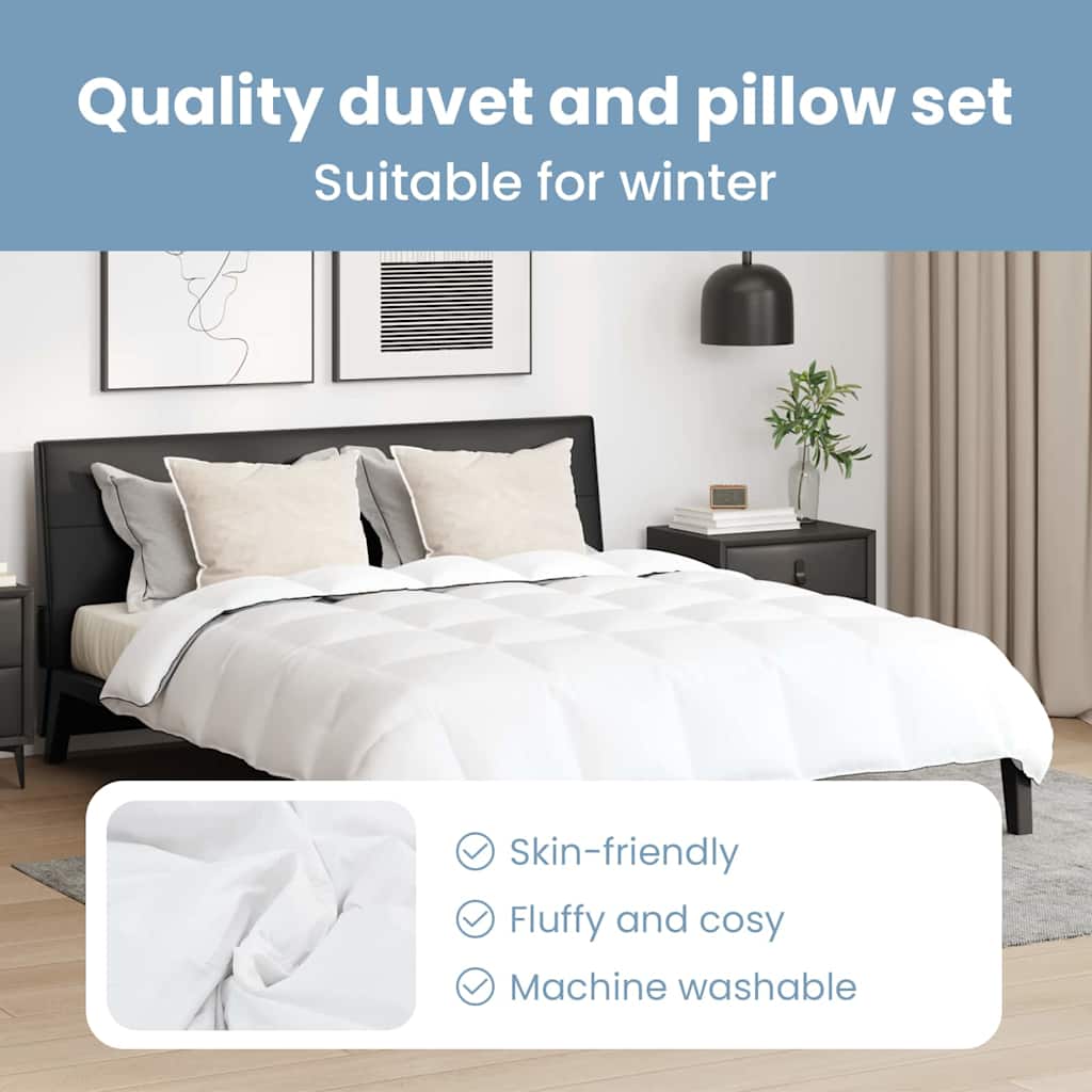 Žiemos antklodė su pagalve 3 pcs Balta Plunksna