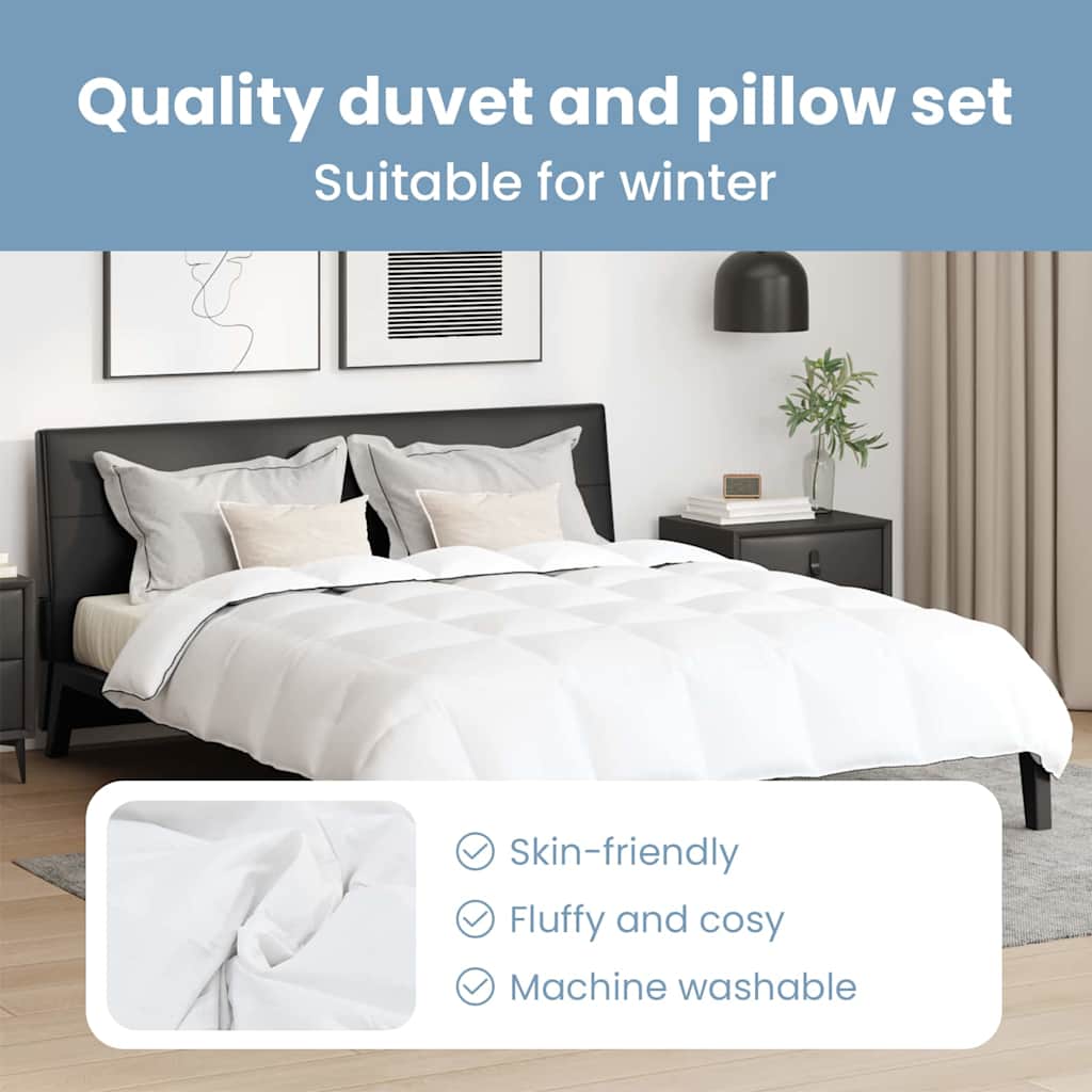 Žiemos antklodė su pagalve 3 pcs Balta Plunksna