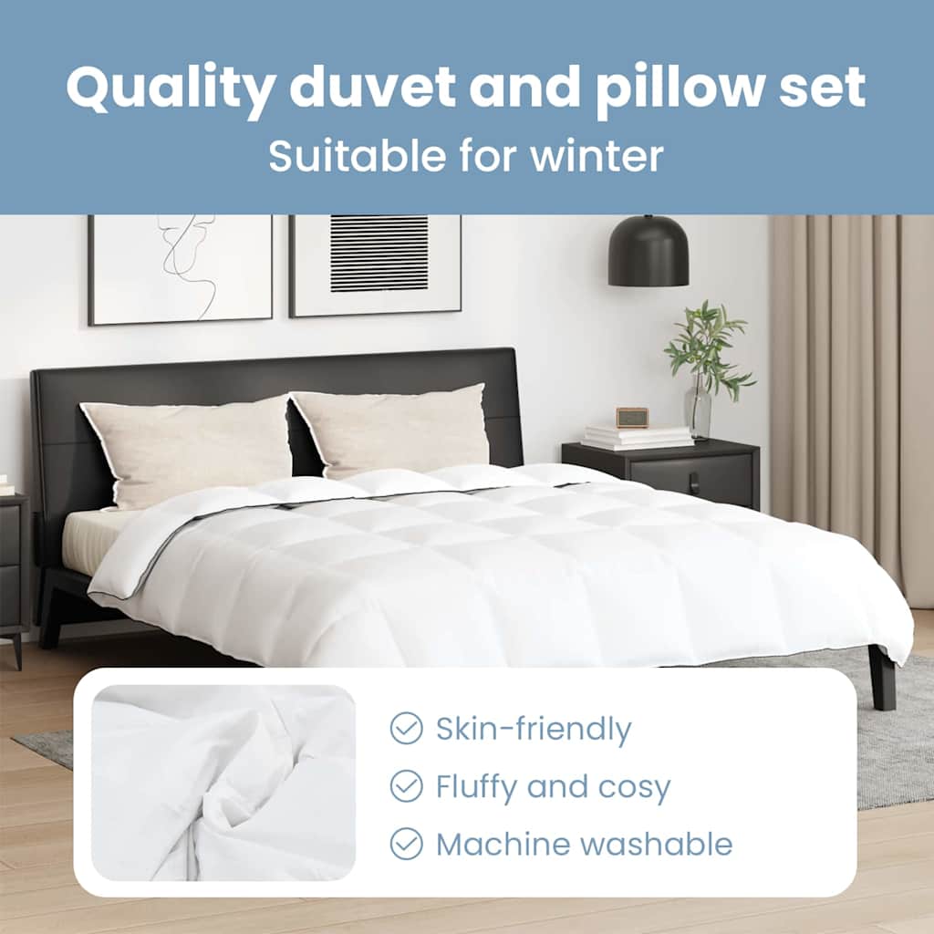 Žiemos antklodė su pagalve 3 pcs Balta Plunksna