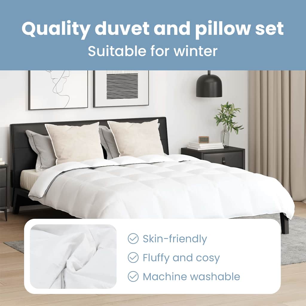 Žiemos antklodė su pagalve 3 pcs Balta Plunksna
