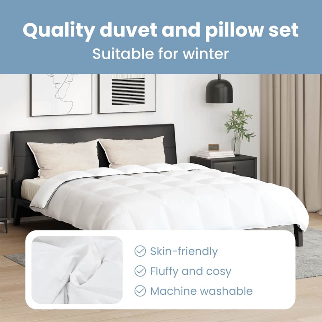 Žiemos antklodė su pagalve 3 pcs Balta Plunksna