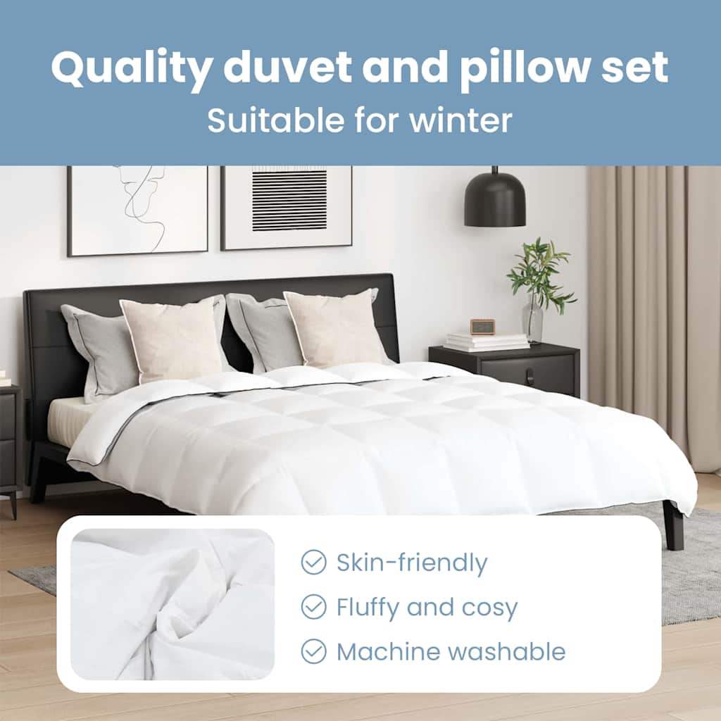 Žiemos antklodė su pagalve 3 pcs Balta Plunksna