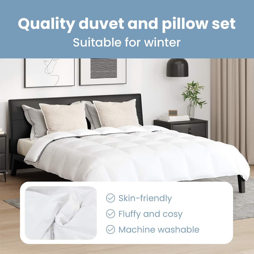 Žiemos antklodė su pagalve 3 pcs Balta Plunksna
