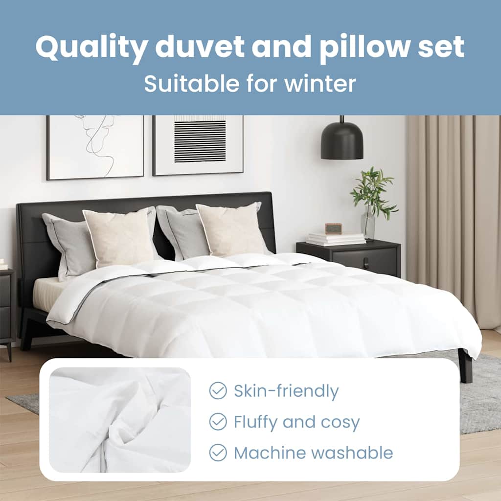 Žiemos antklodė su pagalve 3 pcs Balta Plunksna