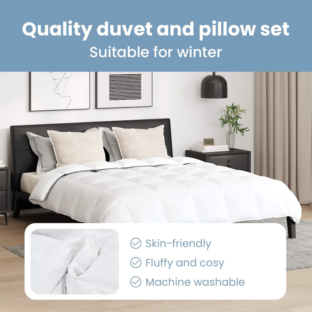Žiemos antklodė su pagalve 3 pcs Balta Plunksna