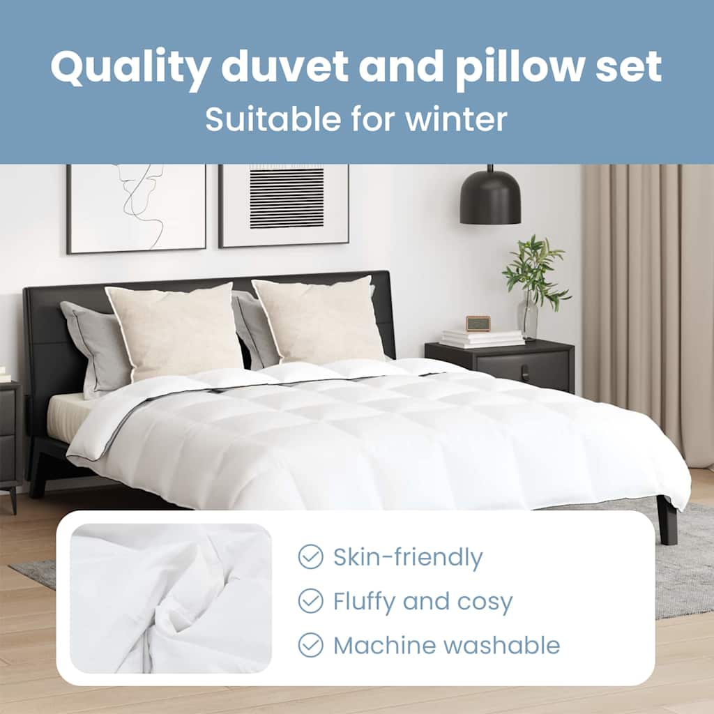 Žiemos antklodė su pagalve 3 pcs Balta Plunksna