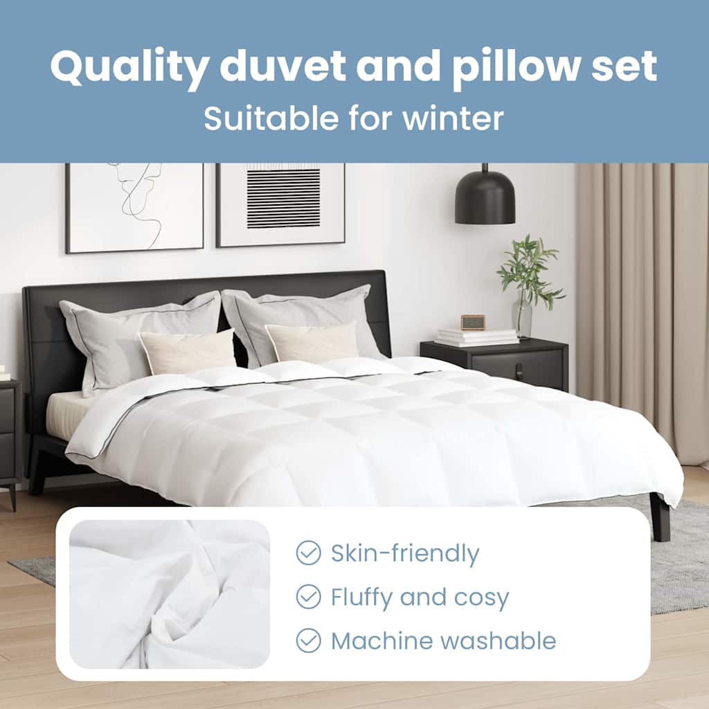 Žiemos antklodė su pagalve 3 pcs Balta Plunksna