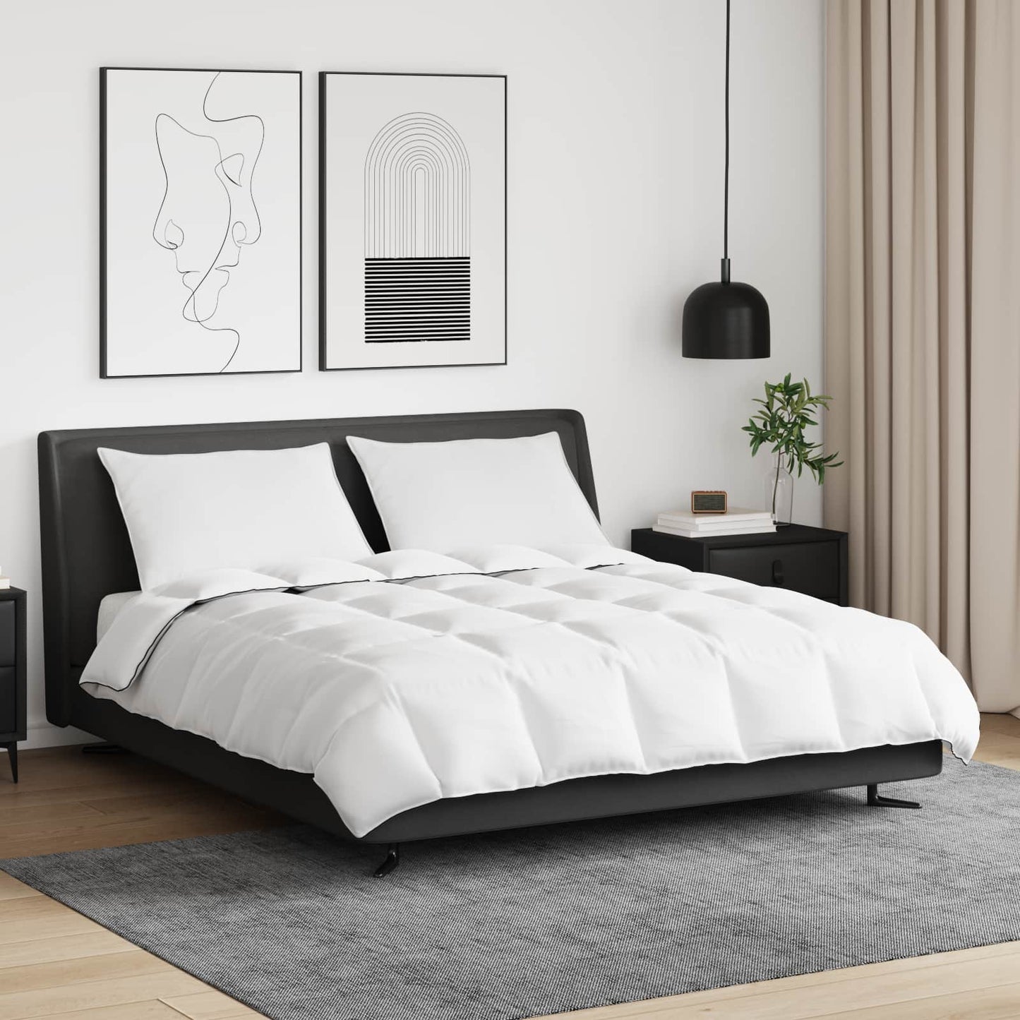 Žiemos antklodė su pagalve 3 pcs Balta Plunksna