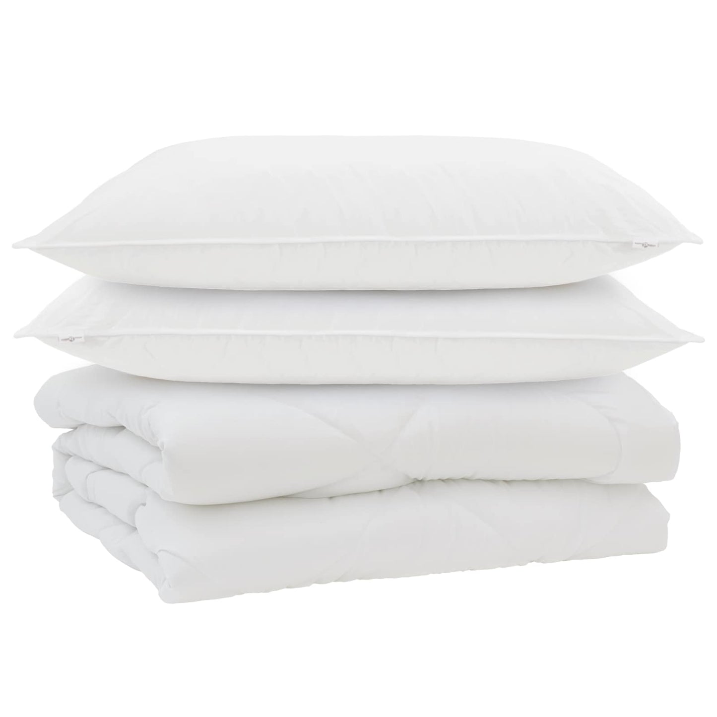 Antklodė su pagalve 3 pcs Balta Mikropluoštas