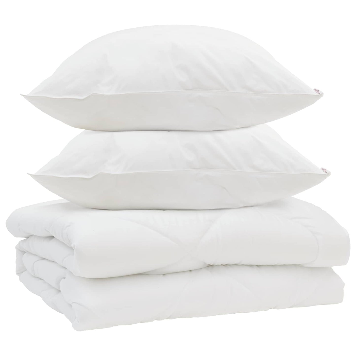 Antklodė su pagalve 3 pcs Balta Mikropluoštas