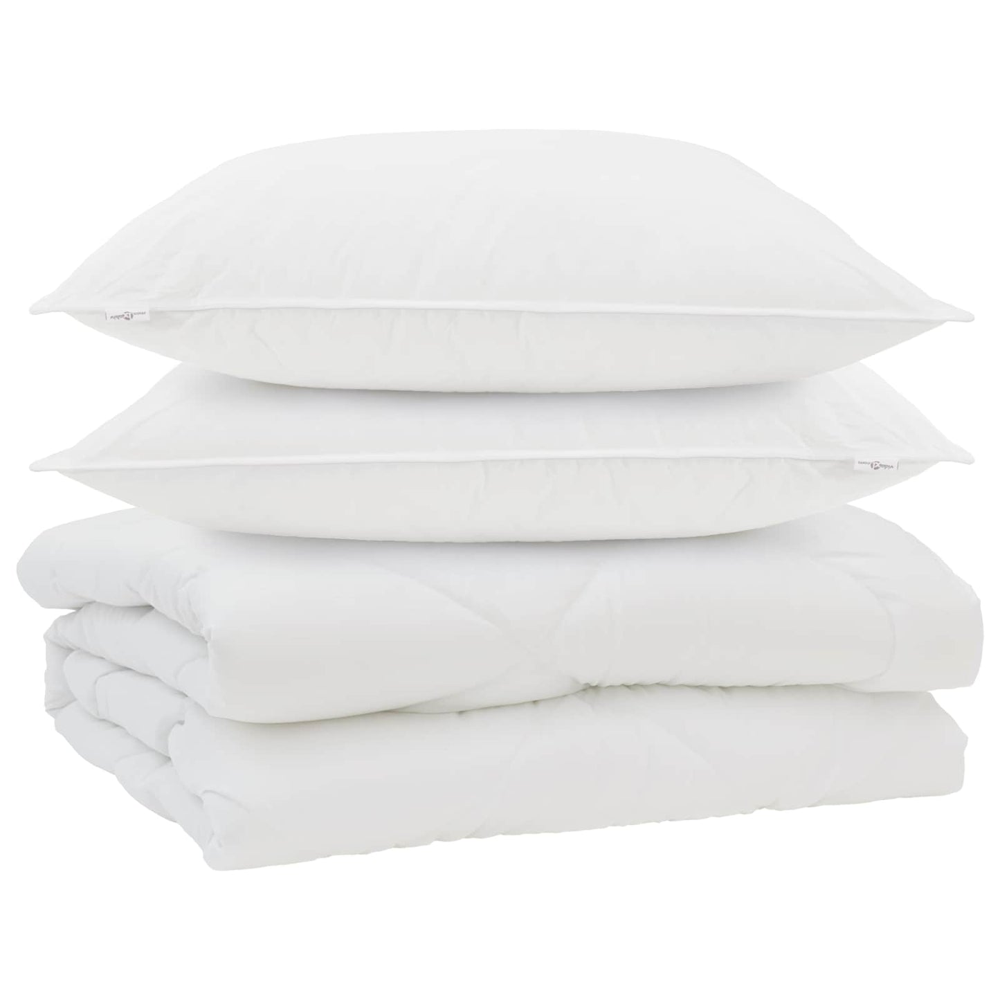 Antklodė su pagalve 3 pcs Balta Mikropluoštas