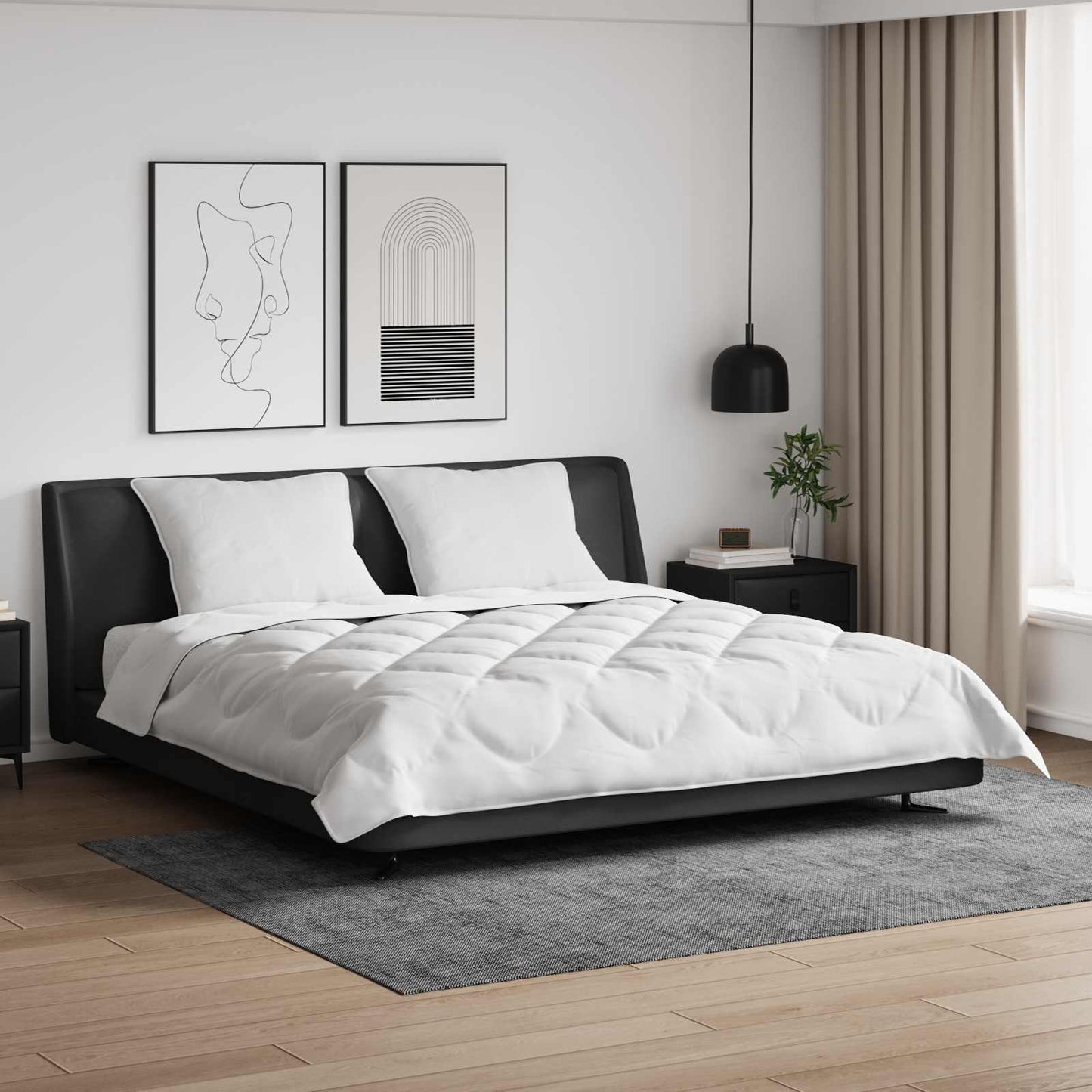 Antklodė su pagalve 3 pcs Balta Mikropluoštas