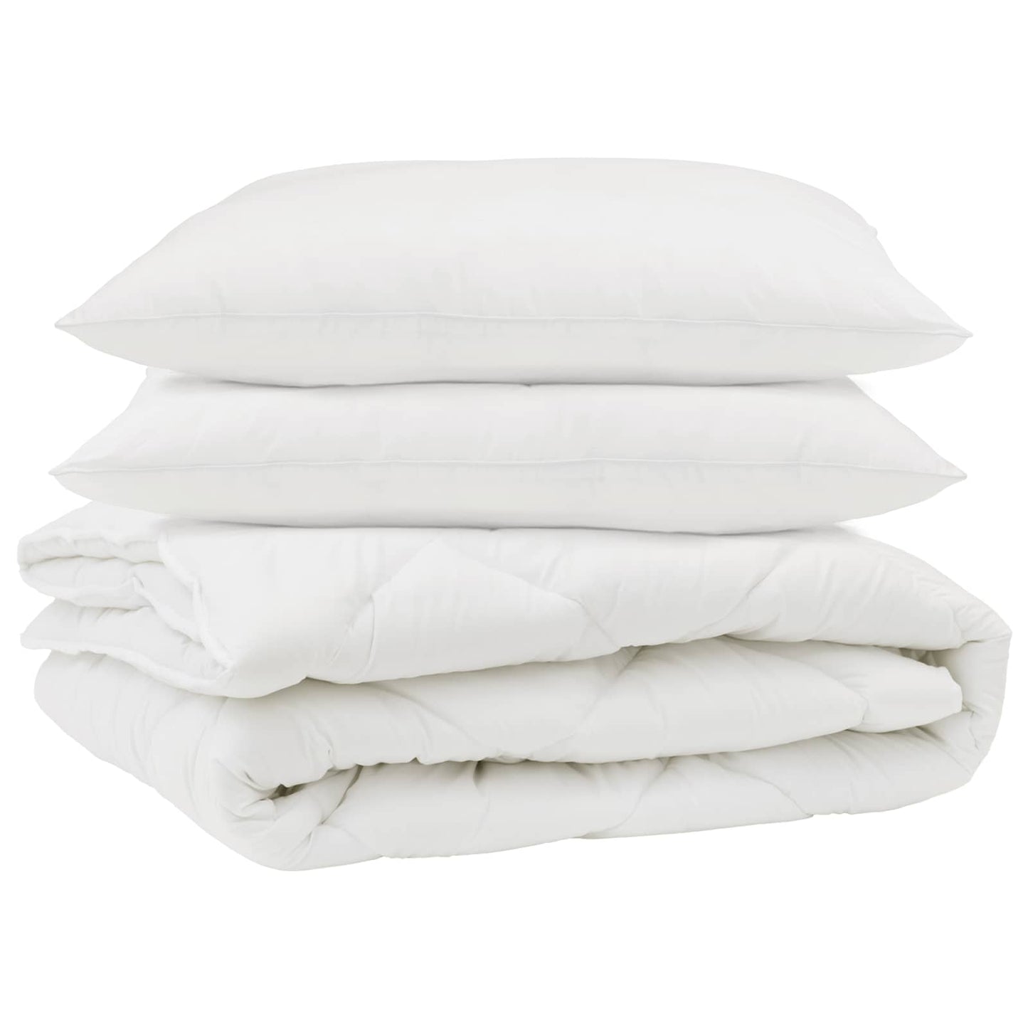 Antklodė su pagalve 3 pcs Balta Mikropluoštas