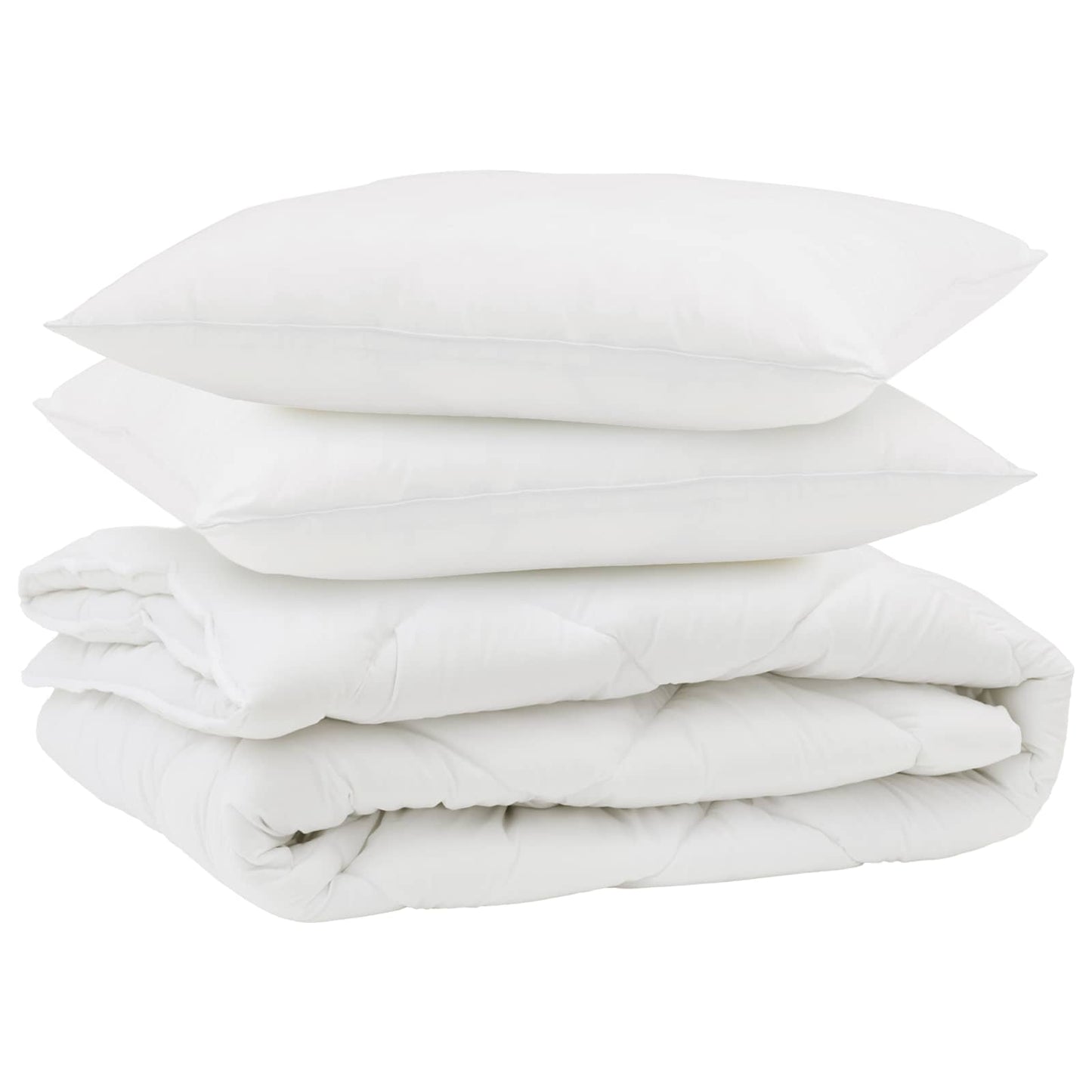 Antklodė su pagalve 3 pcs Balta Mikropluoštas