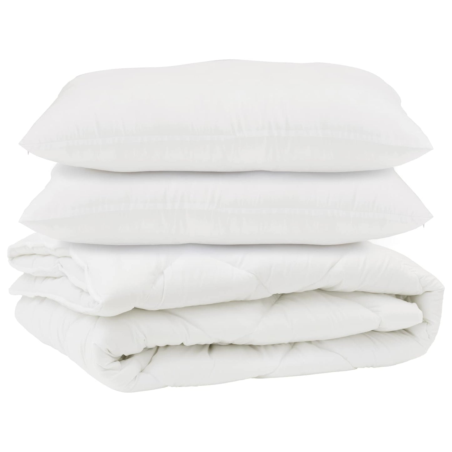 Antklodė su pagalve 3 pcs Balta Mikropluoštas