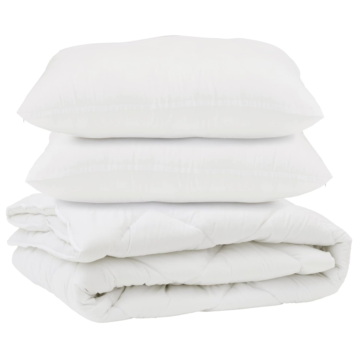 Antklodė su pagalve 3 pcs Balta Mikropluoštas