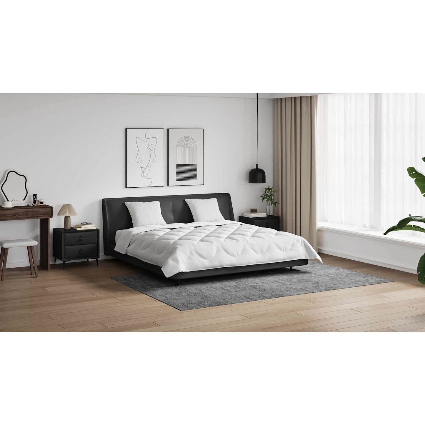 Antklodė su pagalve 3 pcs Balta Mikropluoštas