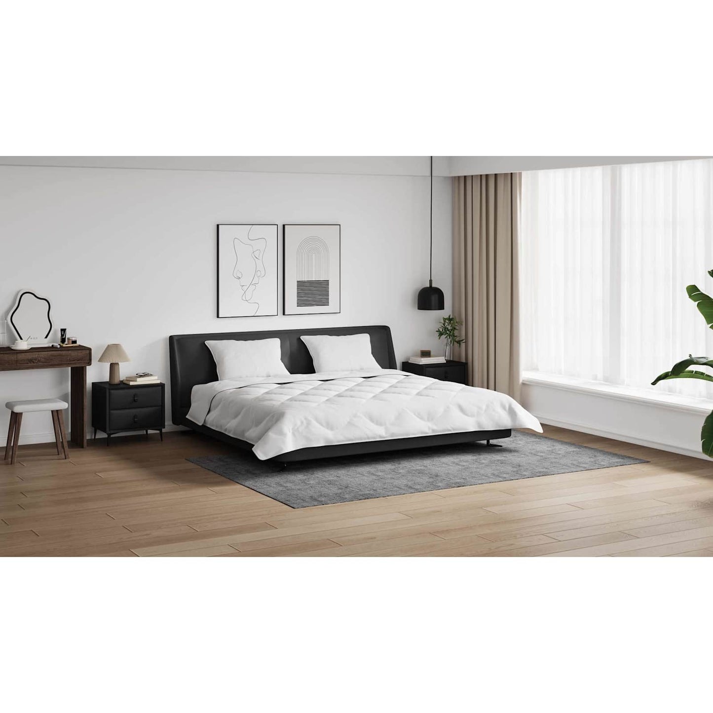 Žiemos antklodė su pagalve 3 pcs Balta Mikropluoštas