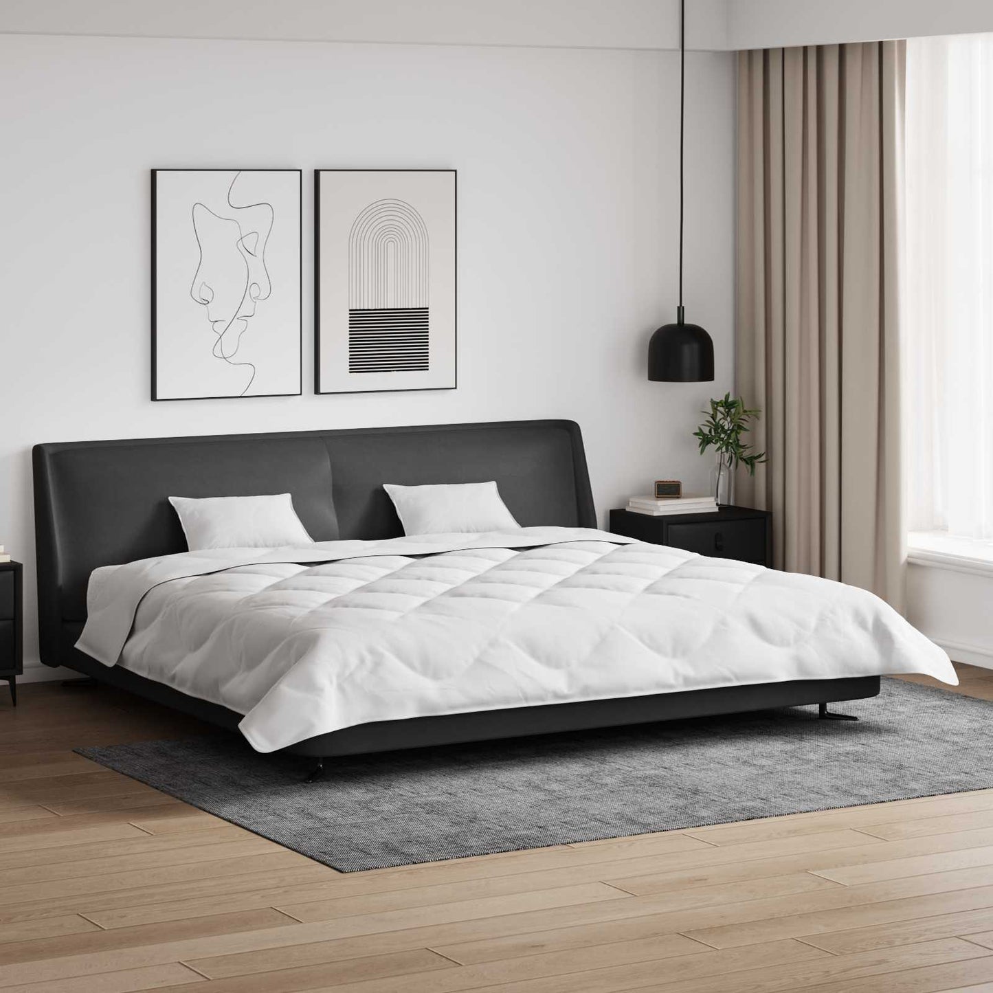 Žiemos antklodė su pagalve 3 pcs Balta Mikropluoštas