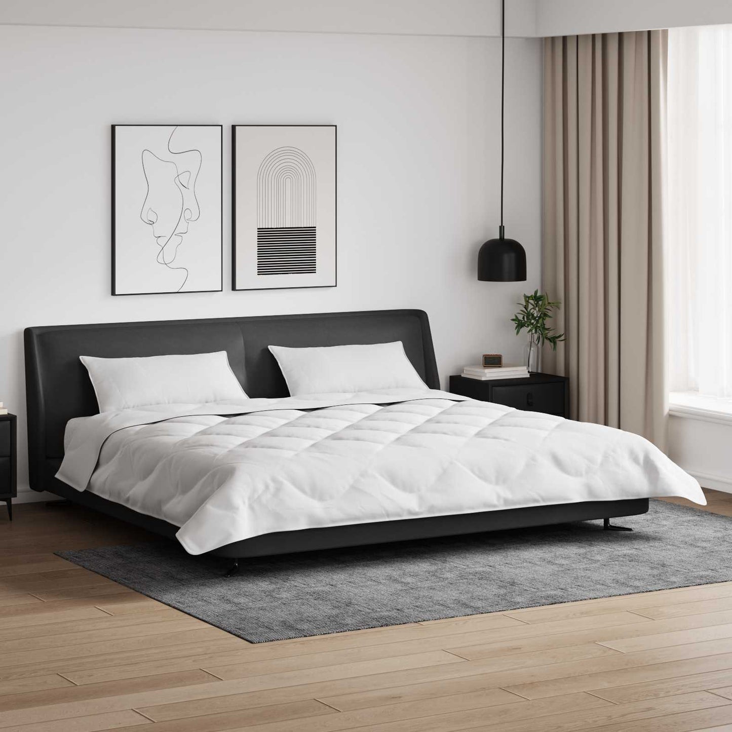 Žiemos antklodė su pagalve 3 pcs Balta Mikropluoštas