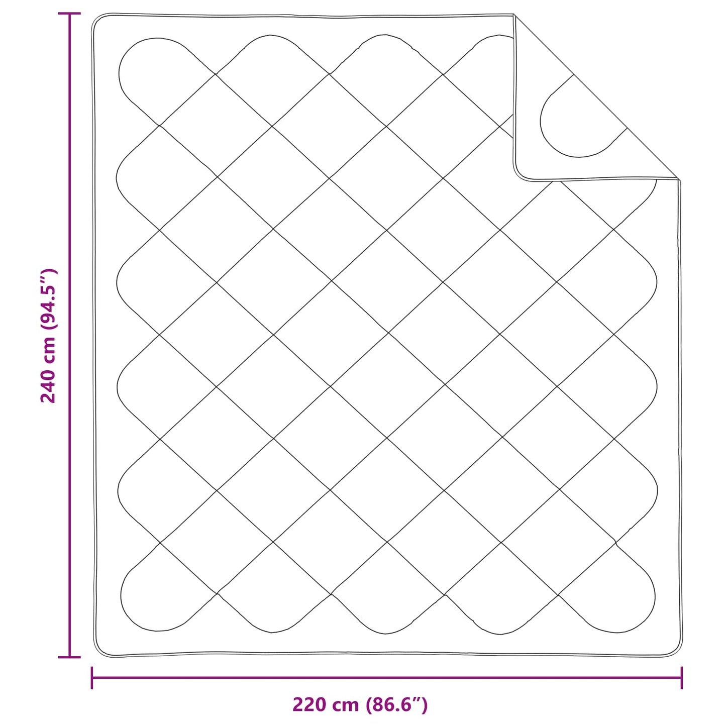 Antklodė su pagalvėmis su pagalve 3 pcs Balta