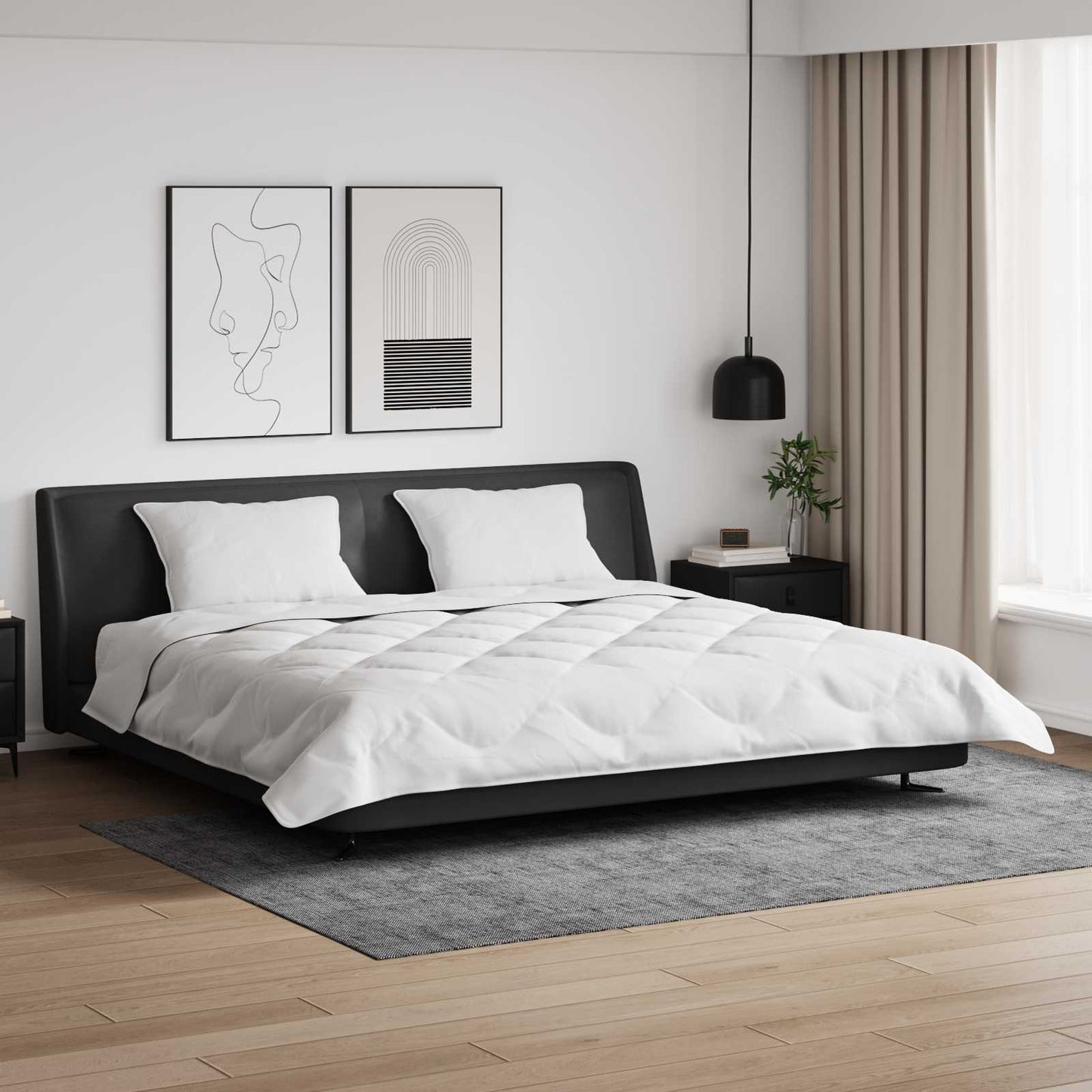 Antklodė su pagalvėmis su pagalve 3 pcs Balta