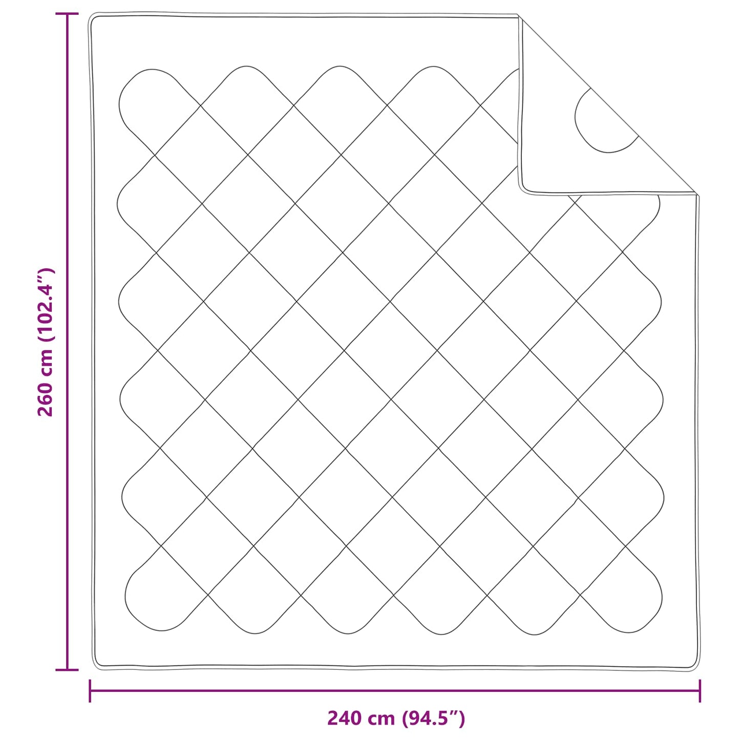 Antklodė su pagalvėmis su pagalve 3 pcs Balta